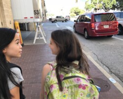 Walking with Sami to our first show