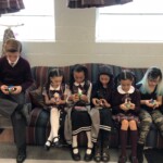 Jacob "James", Sami "Summer", Grier "Tomika", Ari "Shonelle", Leanne "Katie", Ella "Sophie" playing with our Rubik's cube