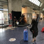There was a live jazz group at the airport