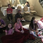 Watching the Thanksgiving Day Parade with my friends form the tour