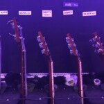 My two basses with Dewey's three guitars