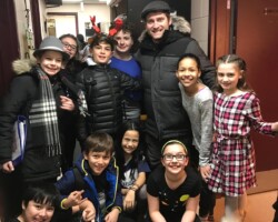 The kids form Horace Green hanging backstage with Gary "Dewey" Trainor