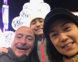 Me, mom, and dad, at Yonge Dundas Square, Toronto