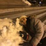 I finally got to see snow and made three little snowmen