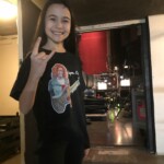 Standing outside the pit wearing my brand new Lynn Keller T-shirt