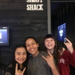 While the adults watch the super bowl, Bella, Ari, and I sang Karaoke in a private room