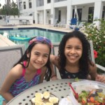 Ari "Shonelle" and I eating diner at the pool