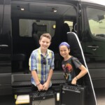 Blake and I on our way to the Children's Hospital to perform