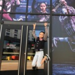 Fun in front of our poster