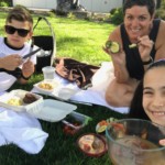 Nice weather means a picnic with friends outside in between shows