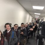 Getting ready to go on stage